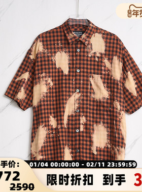 ETUDES 潮流都市男士复古格纹短袖衬衫银泰百货精品 301596