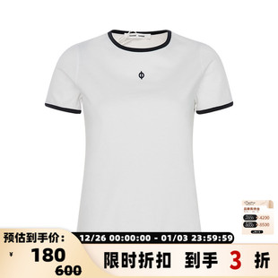 撞色圆领套头短袖 女士修身 T恤 春季 SAMSOE