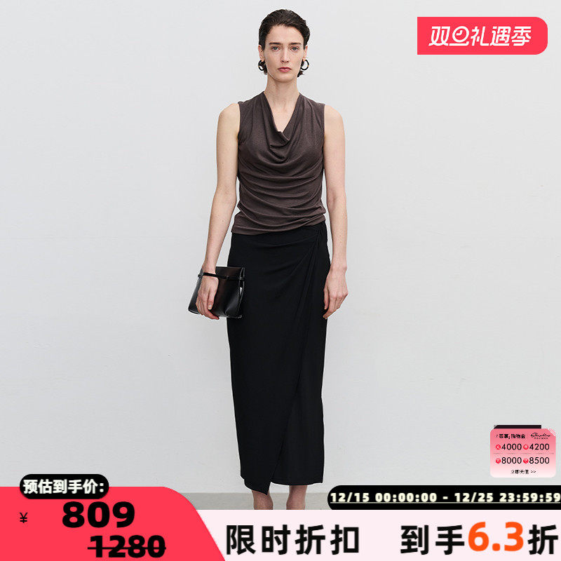 CONCISE-WHITE女士不规则半身裙