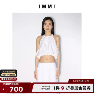 圆领套头泡泡上衣背心 女士PL无袖 夏季 IMMI