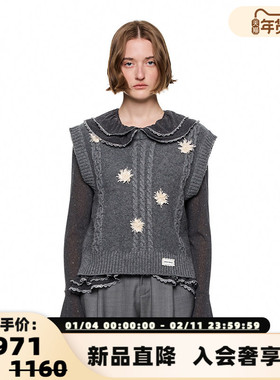 SHRO ENROEscape in ease 羊毛立体绞花马甲银泰百货精品 301469