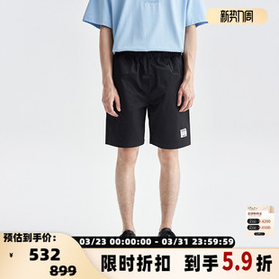 宽松休闲印花黑色短裤 情侣五分裤 VETEMENTS夏季 301446 断码