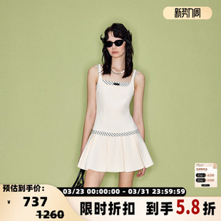 breathe系列 SHRO like runway 假两件低腰吊带裙银泰301469 ENRO