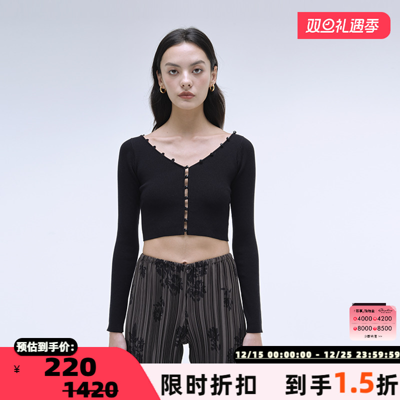 纯色简约设计上衣长袖针织衫