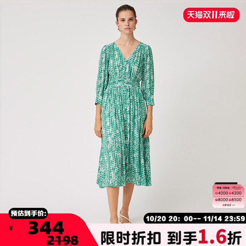 SUNCOO清新收腰显瘦设计气质V领