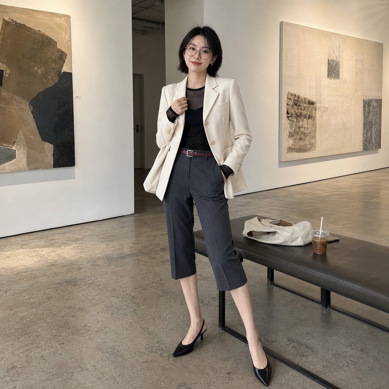 INSPIRE&STORIES女士气质通勤收腰两粒扣立体剪裁显瘦西装外套