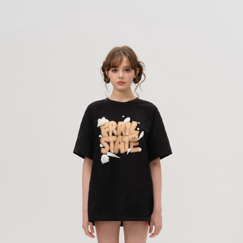 FRAILSTATE 春夏新款男女款饼干LOGO玩偶短袖T恤银泰百货 301260