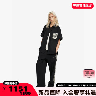 银泰百货 PROJECTJOIN 衬衫 非对称饰带短袖 300228 春夏男女同款