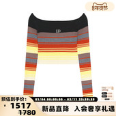 女士一字领条纹金属标上衣银泰 Depaysement秋冬新款 301601