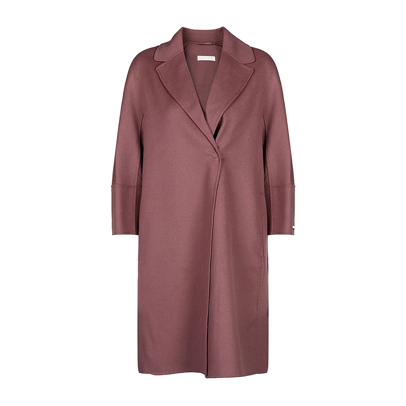 'S MaxMara Ñòë²ÄÖÊ´¿É«Å®Ê¿Öг¤¿î´óÒÂÒøÌ©