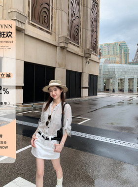OTee复古条纹长袖衬衫女夏季松弛感防晒衬衣外搭休闲宽松显瘦上衣
