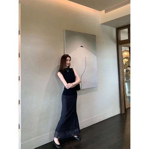 AELYNN韩系复古波点半身裙