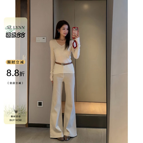 OTee复古微喇牛仔裤女春