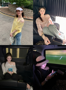 OTee韩系防晒长袖t恤女夏季微透设计感叠穿宽松显瘦气质套头罩衫