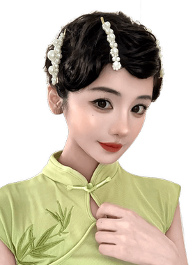 民国风仿真发手推波卷刘海女假发自然前额刘海隐形无痕刘海假发片