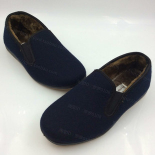 2019冬橡胶底加绒保暖脚背宽呢子男鞋 春暖坊老北京布鞋 正品 男棉鞋