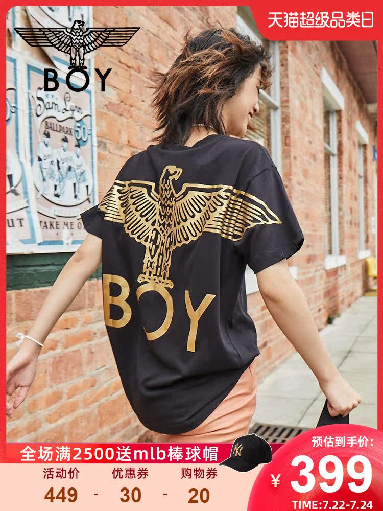 boylondon short-sleeved female eagle print loose casual T-shirt B193NC207002