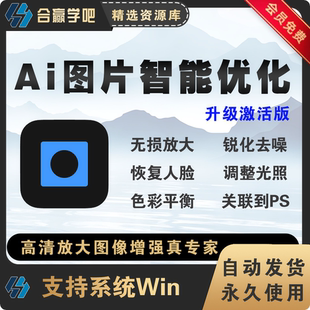 图像图片照片高清无损放大智能AI修图图像增强优化去噪锐化PS插件