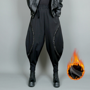 老爹灯笼裤 2025新女复古范加绒休闲长裤 小脚哈伦裤 冬加绒加厚时尚