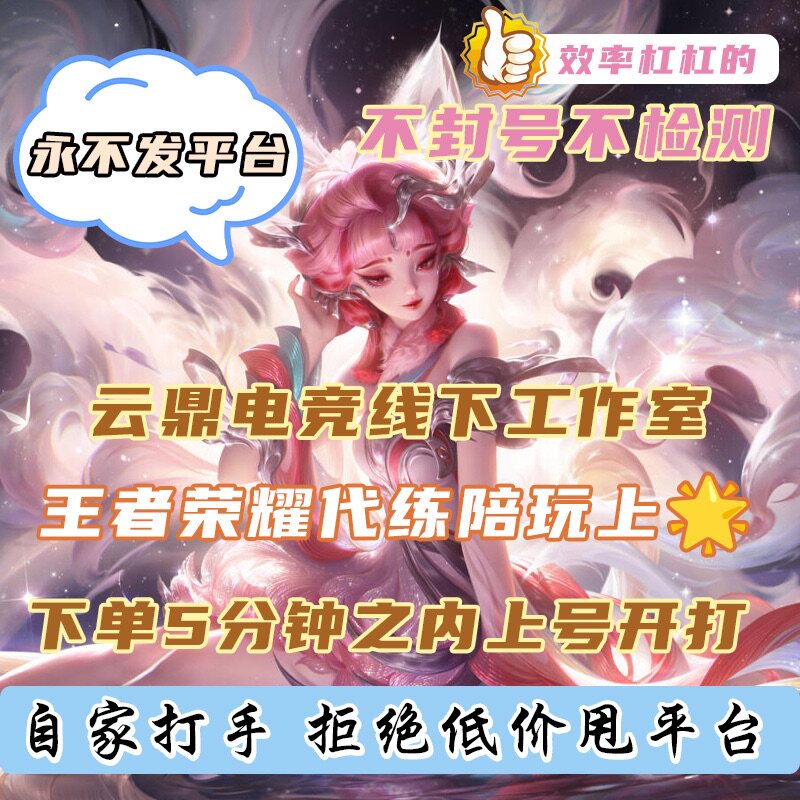 【下单秒上号】王者荣耀代练代打排位上分指定英雄纯手工低价上星