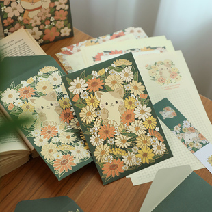 小日子不翻篇 精美花束烫金信封信纸套装ins清新复古告白情书信笺