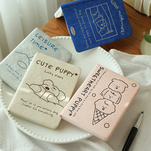 小日子不翻篇 小狗治愈手绘a6笔记本水洗牛皮纸杜邦纸点阵手帐本