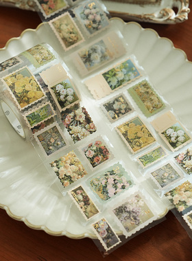 小日子不翻篇 复古烫金邮票胶带手帐diy贴纸素材手机壳装饰贴画