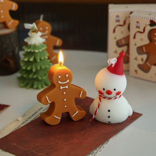 小日子不翻篇 ins圣诞主题香薰蜡烛圣诞树雪人姜饼人节日氛围摆件