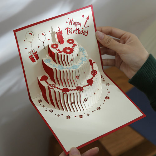 翻篇文艺生日蛋糕纸雕