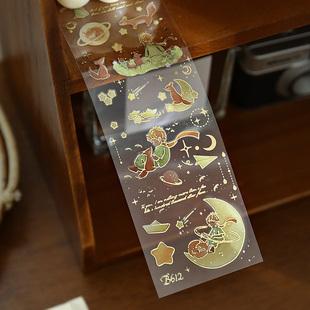 小日子不翻篇 王子贴画立体烫金贴纸可爱金属手帐素材卡通插画