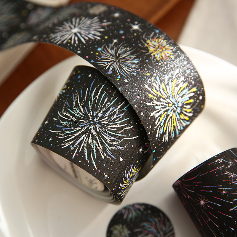 烟花主题银光闪烁胶带