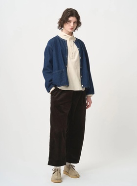 2025秋冬新品松紧高腰宽松阔腿条绒灯芯绒裤 DANTON联名BEAMSBOY