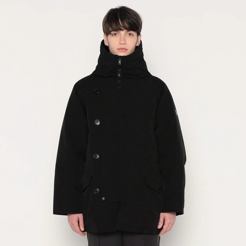 复古连帽户外中长款防水羽绒服