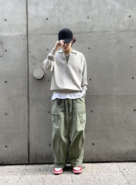 日单 2025秋季新品水洗拼接复古宽松工装休闲裤 NEEDLES联名BE@MS