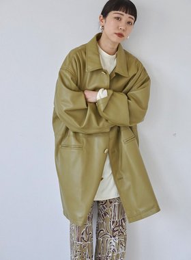 日单2025秋冬新品百搭休闲宽松中长款PU皮衣 外套 todayful 力荐