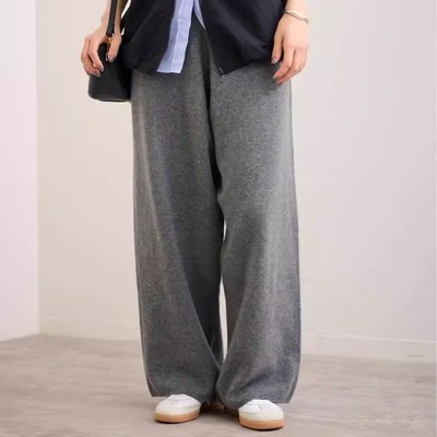 高腰休闲阔腿长裤羊绒FRAMEWORK