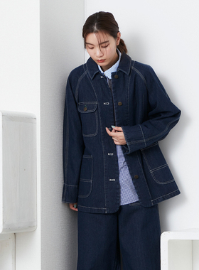 日单2025秋季新品全棉水洗宽松百搭长袖牛仔外套 上衣BEAMS IENA