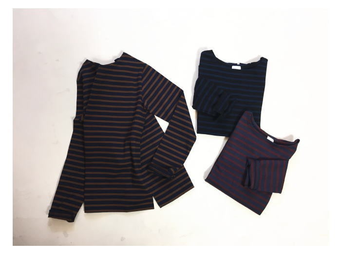 百搭休闲长袖条纹纯棉T恤BEAMS