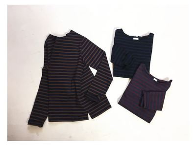 百搭休闲长袖条纹纯棉T恤BEAMS