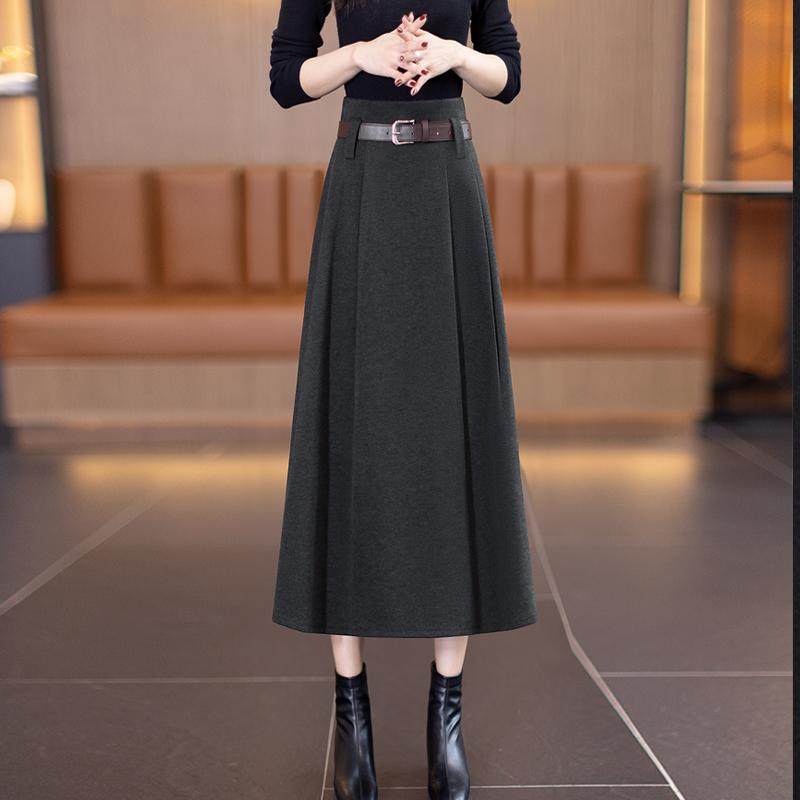 灰色半身裙女秋冬2025新款高腰显瘦设计感a字中长百褶裙伞裙,女装/女士精品,半身裙,淘宝优惠券,粉丝福利购,淘宝优惠卷