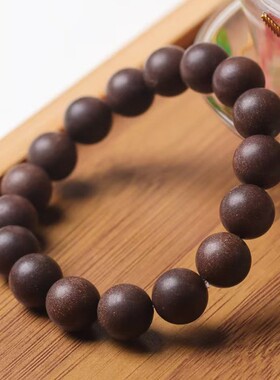 厂家何首乌合香珠单圈手串首饰批发规格12MM×17颗男女念珠装饰品