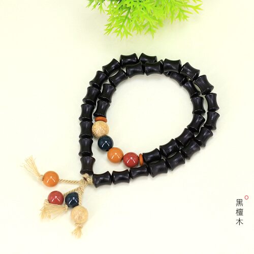 黑檀木竹节珠DIY云露款手链 念珠厂家批发中式复古风配饰手串文玩