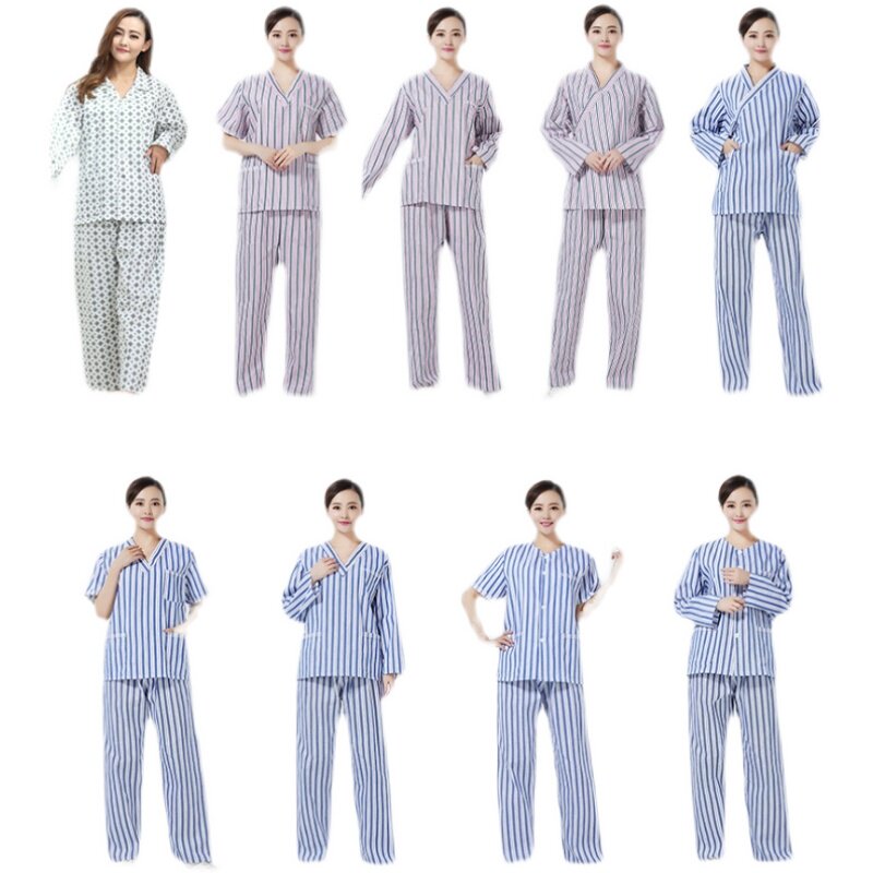 PSYCHIATRIC HOSPITAL HOSPITAL GOWNS PAJAMAS SUMMER SHORT-SLEEVED MENS AND WOMENS SHIRTS EASY TO PUT ON AND TAKE OFF WINTER COTTON PATIENT GOWNS LONG-SLEEVED SUITS
