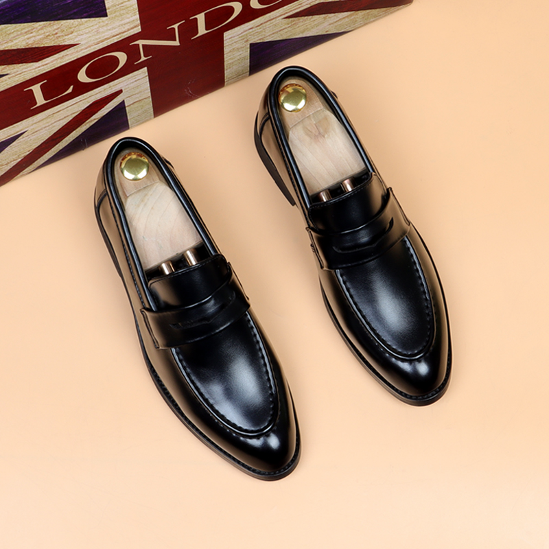 内增高套脚韩版休闲皮鞋增高男鞋