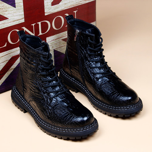 尖头韩版皮靴男秋冬韩版潮流休闲