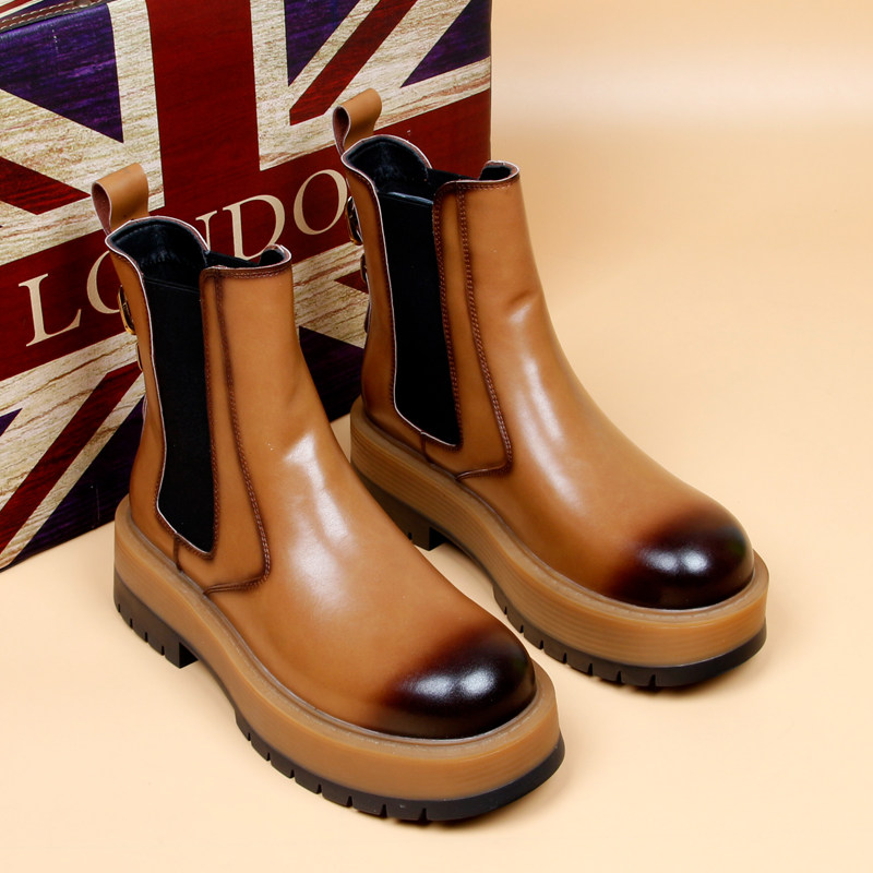 CHELSEA BOOTS MENS HIGH STREET VINTAGE BRITISH STYLE HIGHTOP FALL|WINTER 2022 NEW PLATFORM INNER HEIGHTENED VERSATILE BOOTS
