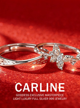 银情侣对戒小众设计戒指女生一对情侣生日节礼物送女友精美礼物