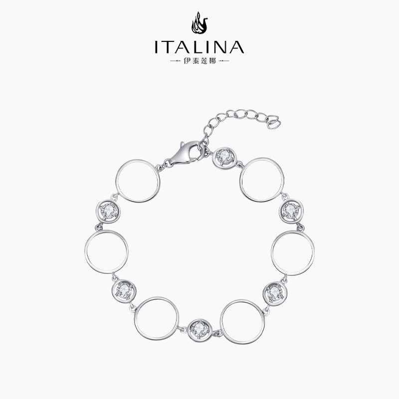 伊泰莲娜韩版时尚简约个性S925银手链女饰品结圆手镯礼物送女友