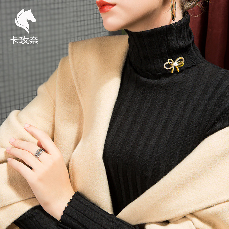 卡玫奈 蝴蝶结防走光刺马针扣式领针胸针 小香风小西装胸花 女
