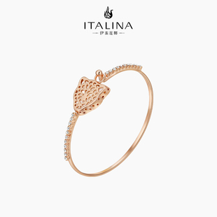 伊泰莲娜欧美简约个性时尚人造水晶女手链ins小众设计豹子手镯